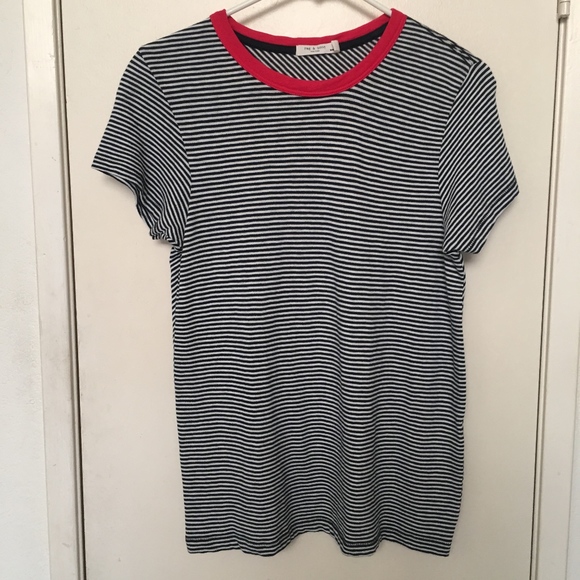 rag & bone Tops - Rag & Bone T Shirt Stripe Red Black